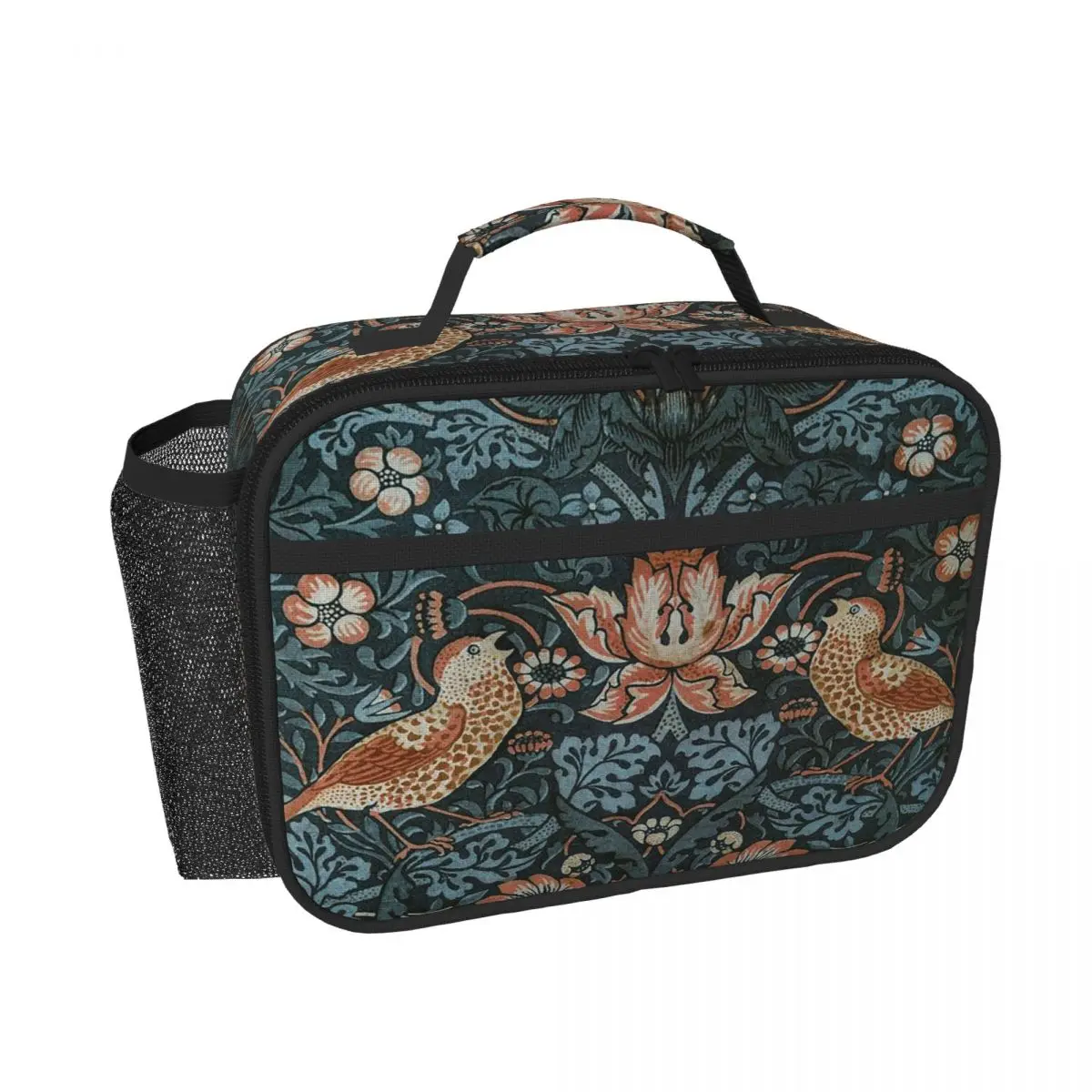 William Morris Original Vintage Poster - Strawberry Thief 1883 Insulated Lunch Bag for Women Kids Food Boxes Thermal Lunch Box