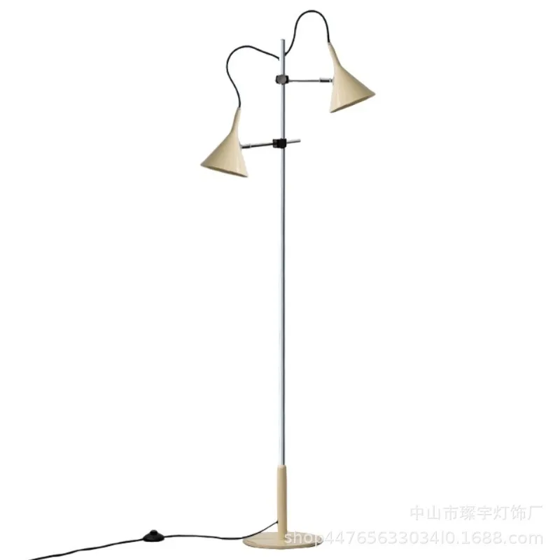 

New double-headed cream floor lamp simple living room speaker can be adjusted