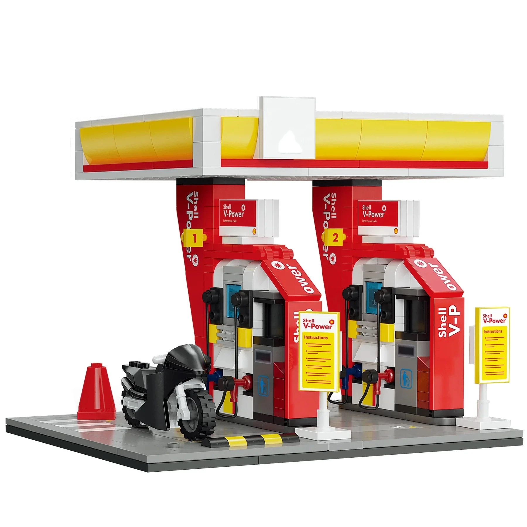 CaDA MOC City Retail Station Gas Station Car Wash seria Klocki Model Sklepów Wygodnych Zabawki dla Dzieci Prezenty