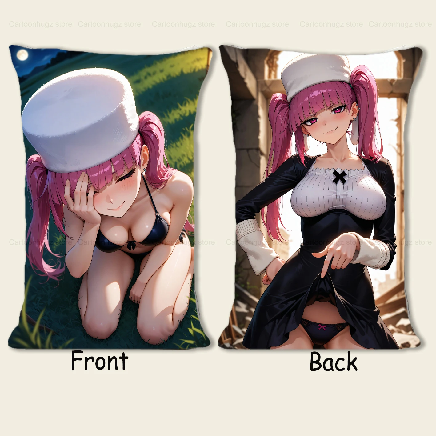 

R18+ Dakimakura Anime Dokugamine Pillow Cover Sofa Cushion Double-side Print Throw Pillow Case 40X60cm