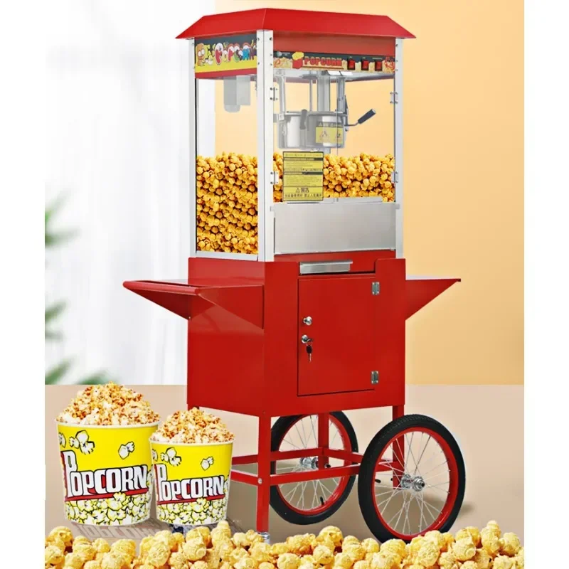 commercial industriel gas electric operated hot air mini automatic sweet caramel gourmet popcorn machine with wheels