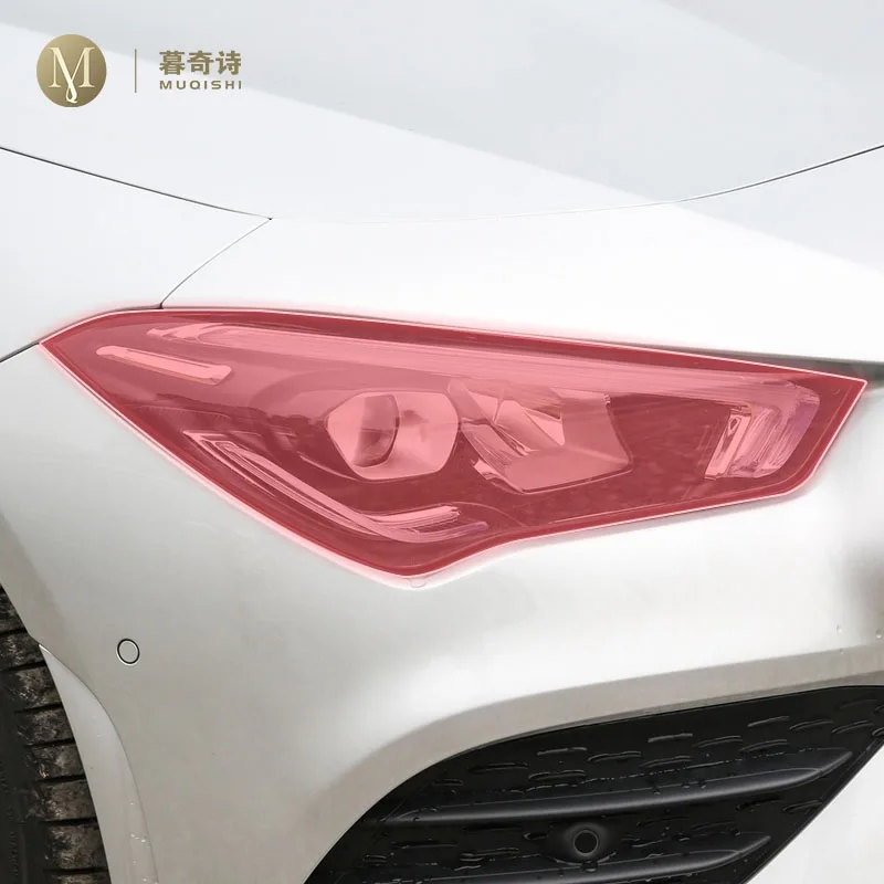 MUQSHI pre cut car exterior headlight scratch resistant TPU protective film transparent For Mercedes Benz CLA C117 2019-2024