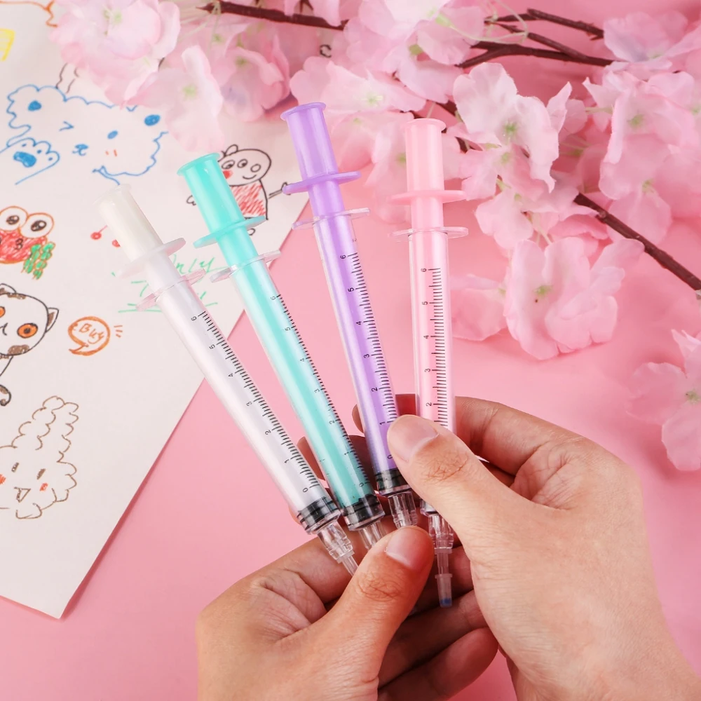 Color Syringe Gel Pen 1PC Creative Stationery Simulation Signature Pen Student Children Learning