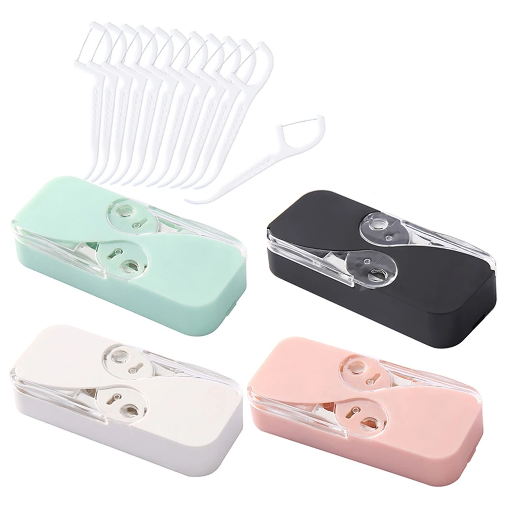 

STLF Reusable Teeth Flosser Toothpicks Container Storage Box Portable Automatic Floss Dispenser