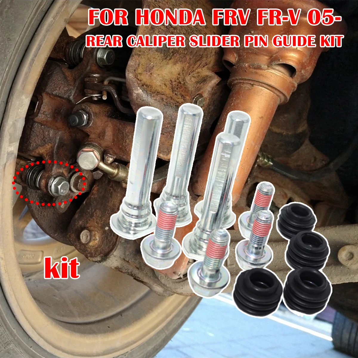 

Left Rear Right Brake Caliper Cylinder Slider Guide Pin For Disc Housing Bolt Bushing Boot FOR HONDA FRV FR-V 2005-113-1319X