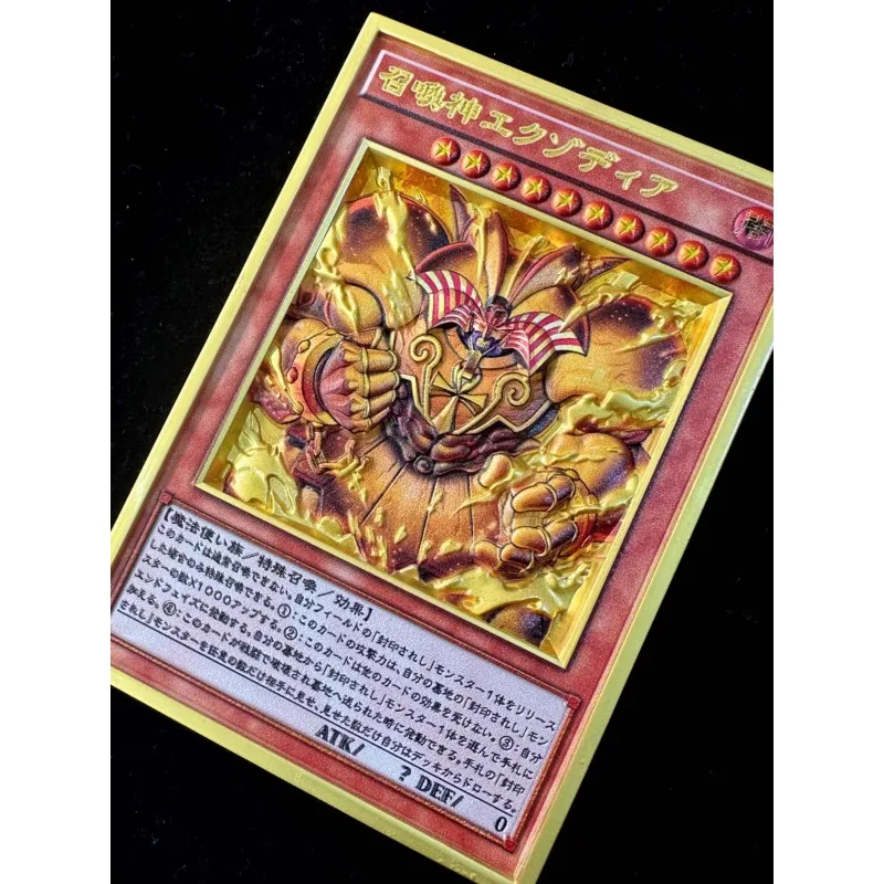 Yu Gi Oh Blue-Eyes White Dragon Ritual Sanctuary DIY Color Three-dimensional Metal Card Anime Classics Game Collection Cards Toy