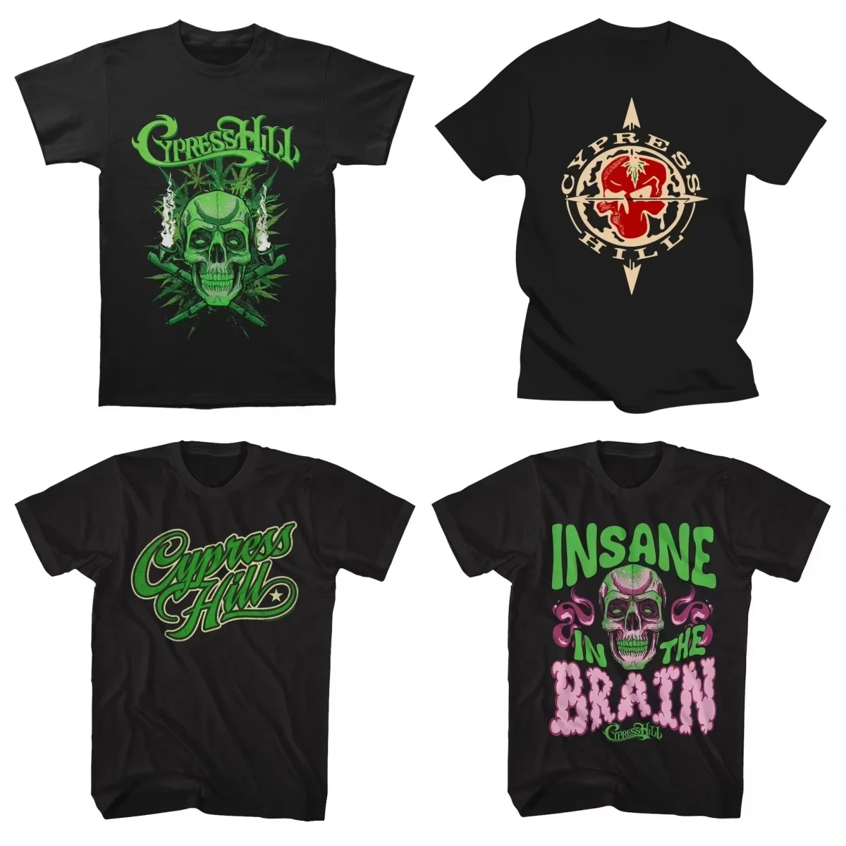 

Vintage Cypress Hill T-Shirt Insane in The Brain Men's and Women's Summer Short Sleeve Trend Top Cotton Nostalgic Harajuku