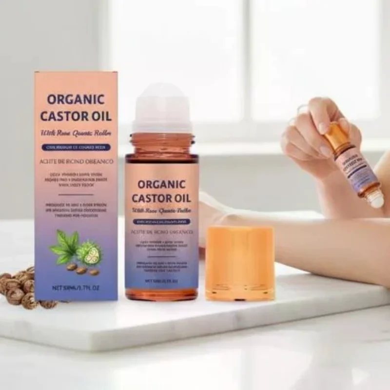 Castor Oil Roller for Skin Hydration Body Care Massage Tool Portable Soothing Moisturizer For Travel and Home