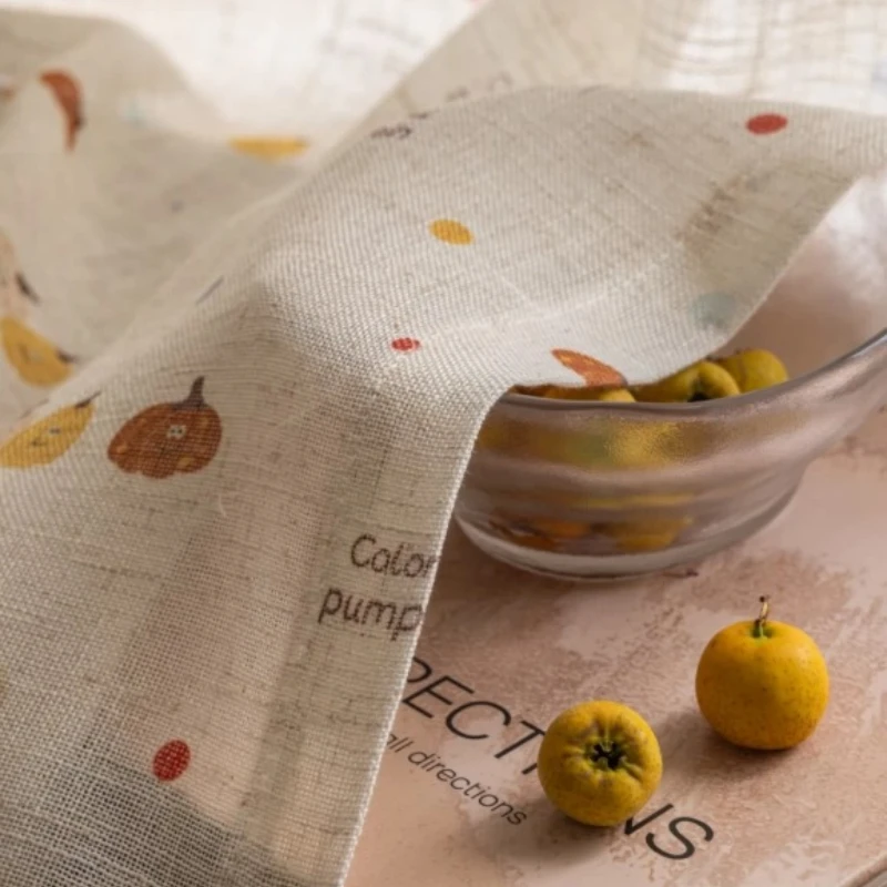 Cute Pumpkin Print Thickened Window Screen Children's Curtains for Living Dining Room Bedroom Custom Size Fashion Elegant
