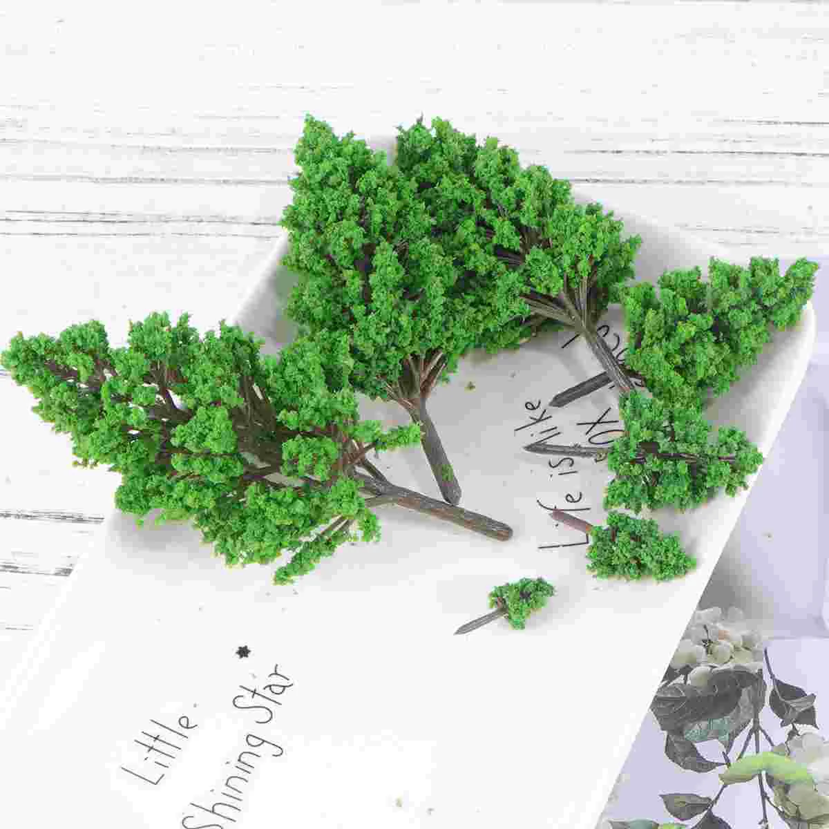 7 Pcs Garden Landscape Plastic Poplar Tree Model Layout Props Scenery DIY Handmade Material Mini Poplar Tree Model (3cm, 45cm,