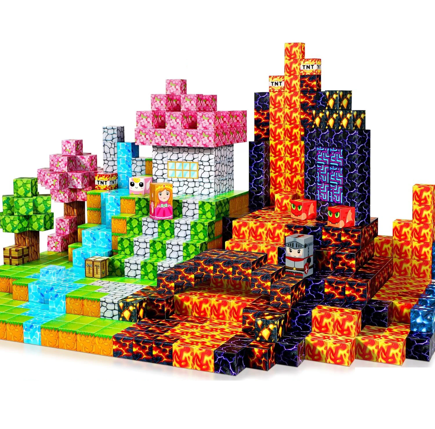 1 pezzo di blocchi magnetici casuali da 100 pezzi 205. Colori vivaci, edificio gratuito per le competenze di costruzione STEM. Un regalo natalizio di qualità.
