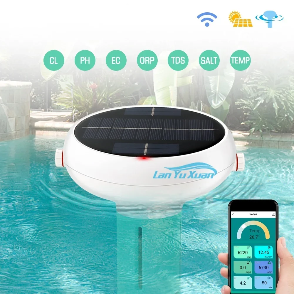 BLE-YL01 WIFI New Model Waterproof Water Quality 7 IN 1 Chlorine/pH/TDS/EC/ORP/Salinity/TEMP for Swimming Pool