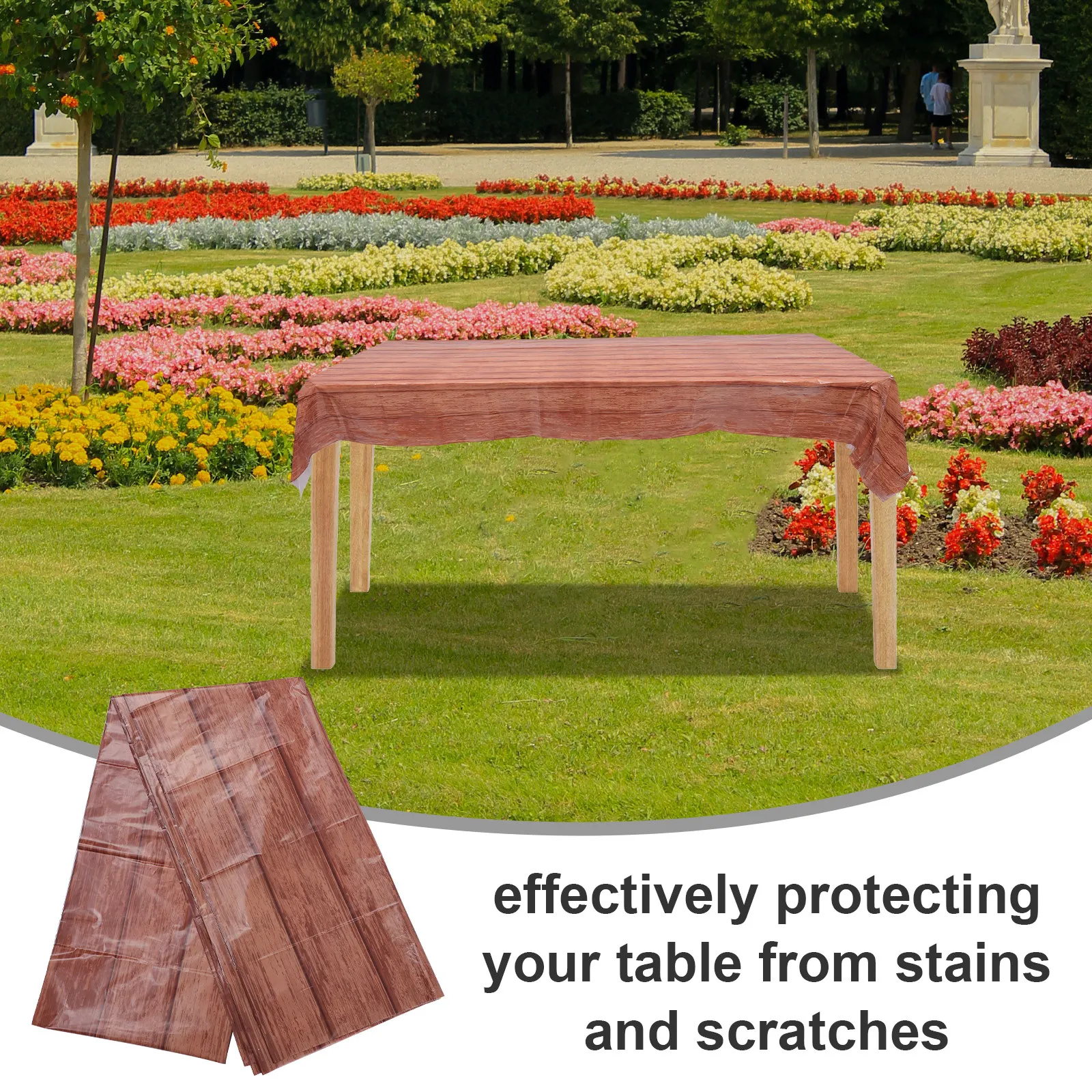 4Pcs Wood Grain Tablecloth Large Rectangular Pe Table Cover Decorative Backdrop Banner for Wall Door Rustic Farmhouse Table