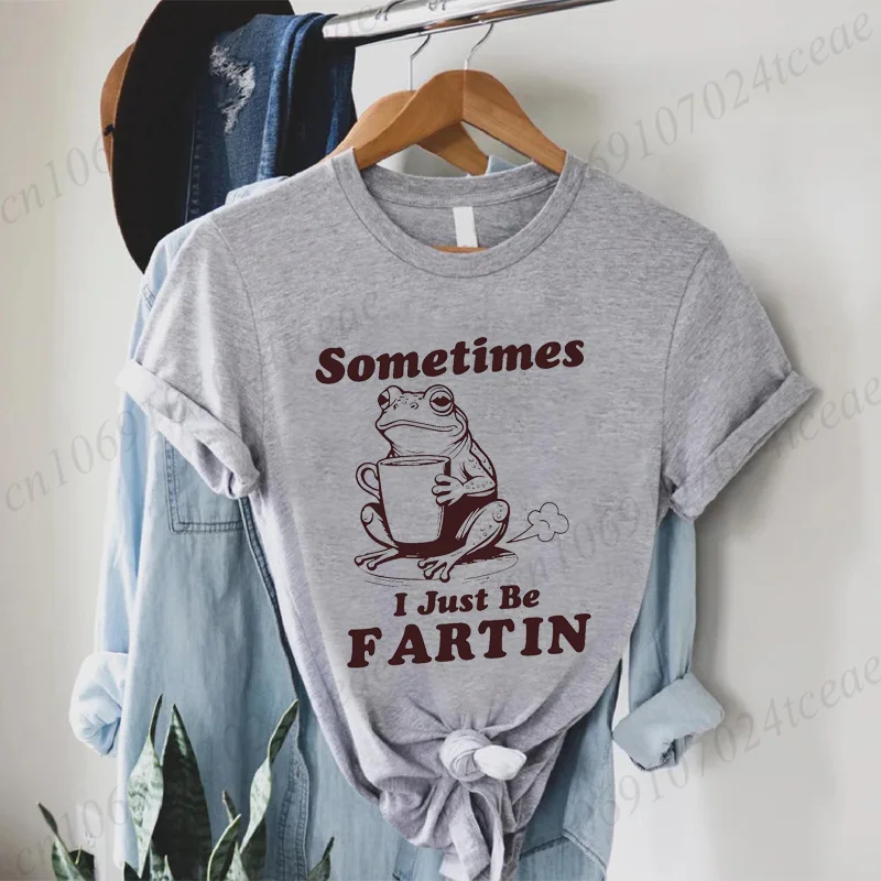 جديد الرجال النساء تي شيرت أحيانًا أنا فقط أكون فارتين تي شيرت مطبوع عادية تي شيرتات قصيرة الاكمام مضحك الضفدع ملتوي ميمي تي شيرت الملابس