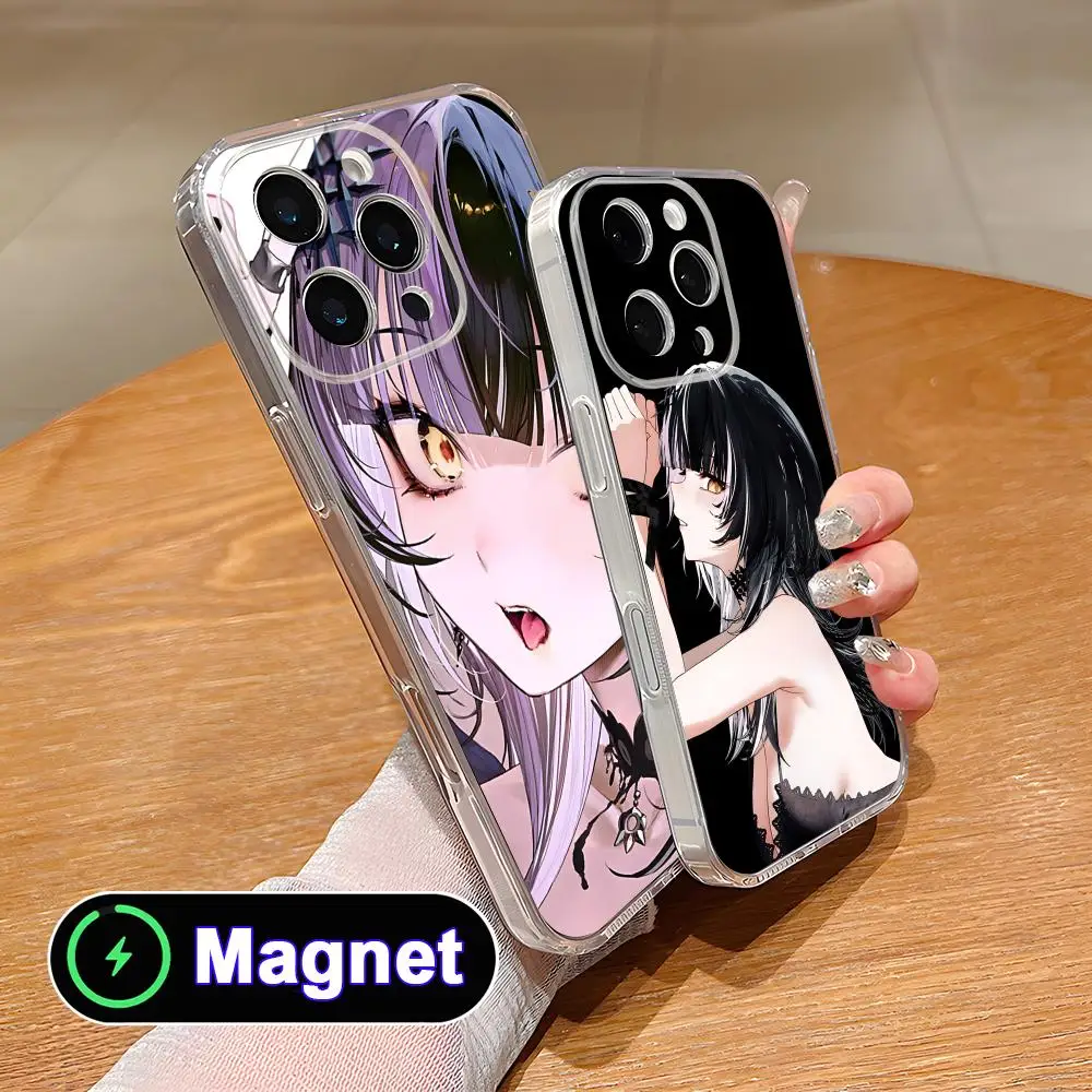 

Holo Shiori Novella Phone Case for iPhone 17 16 15 14 13 12 11 Air Pro Max Plus Mini Soft TPU Clear Magnet Cover