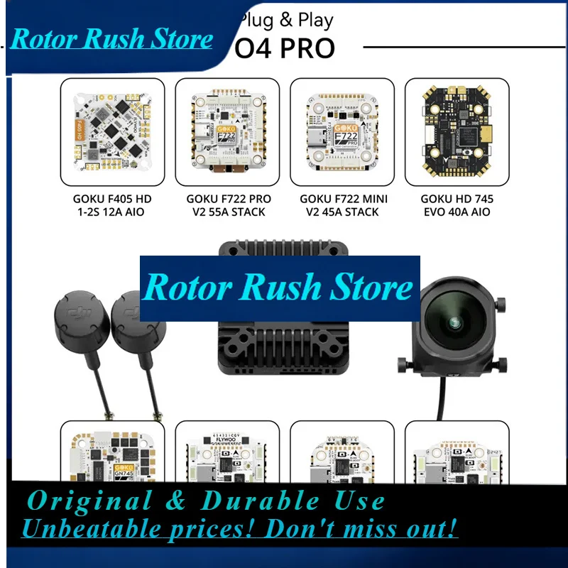 RoRuSFlywoo GOKU F722 Pro V2 55A 32Bit 128K 30X30 Stack Plug&Play O4 / O4 Pro