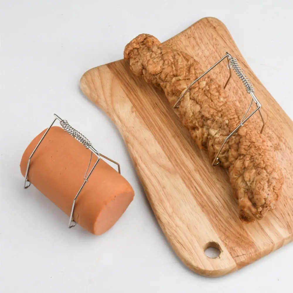 Stainless Steel Roulade Clips with Serrated-Like Edges Reusable Cabbage Vegetable Clamp Multipurpose Deep-frying Auxiliary Tools
