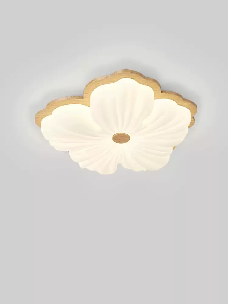 Log wind solid wood flower bedroom ceiling light wabi sandy wind Japanese retro room light master bedroom light