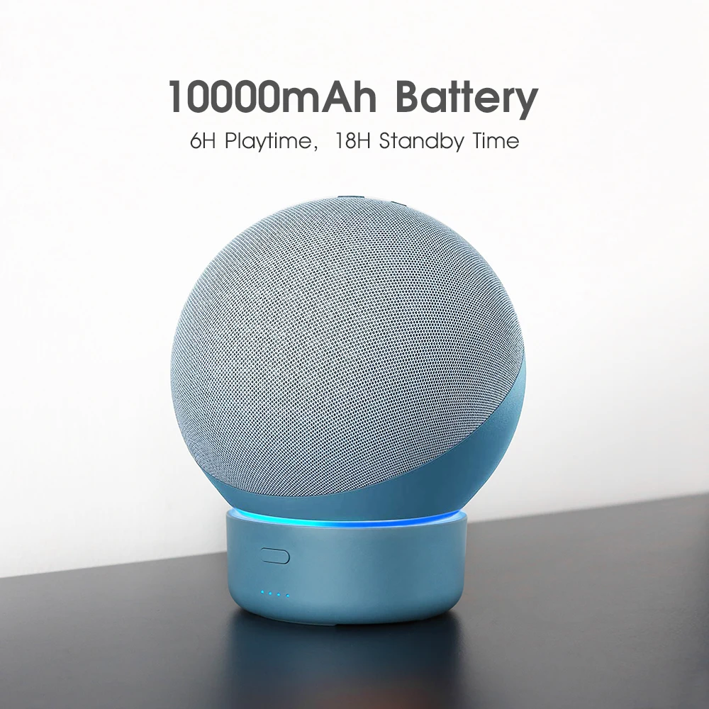 Ggmm e4 10000mah base de bateria para novo echo 4 amazon alexa alto-falante portátil power bank para echo4 (tudo novo) suporte