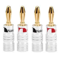 10pcs  BANANA PLUGS 24K Gold-plated 4MM Banana Connector with Screw Lock For Audio Jack Speaker Plugs Black&Red