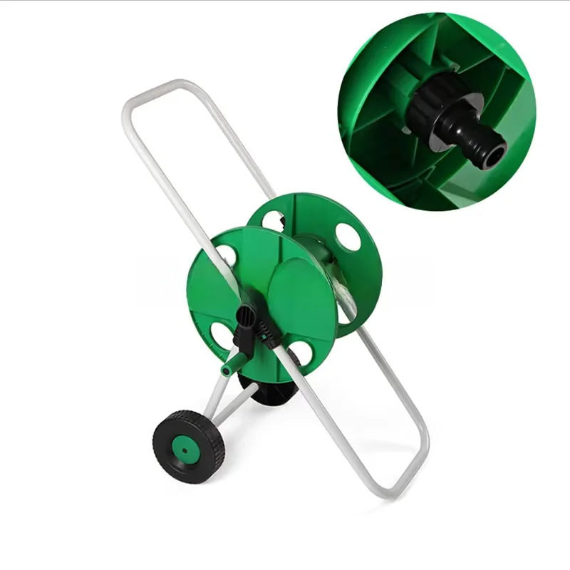 Portable Light-Duty Hose Reel Garden Cart Outdoor Household Water Pipe Reel Hand Push Type with Wheels Fast Pipe Collection Rack