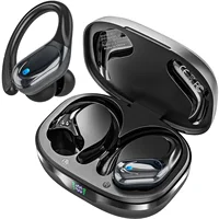 Auriculares inalámbricos Bluetooth 5,4, auriculares estéreo, micrófono con cancelación de ruido ENC, auriculares impermeables IPX7 con gancho