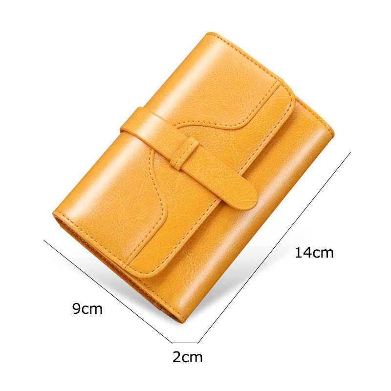 Red Genuine Leather Wallet Women Luxury RFID Card Holder Trifold Wallets Fashion Money Bag with Zipper Pocket Clutch Coin Purse