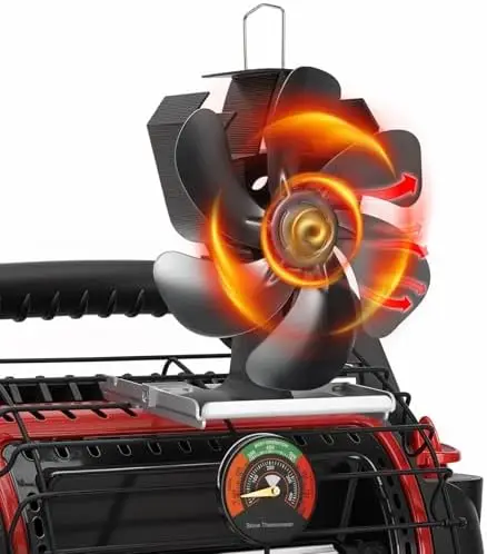 

Вентилятор для дровяной печи XTIMES – теплоприводимый вентилятор для камина с магнитным термометром для дров, пеллет и дровяных горелок