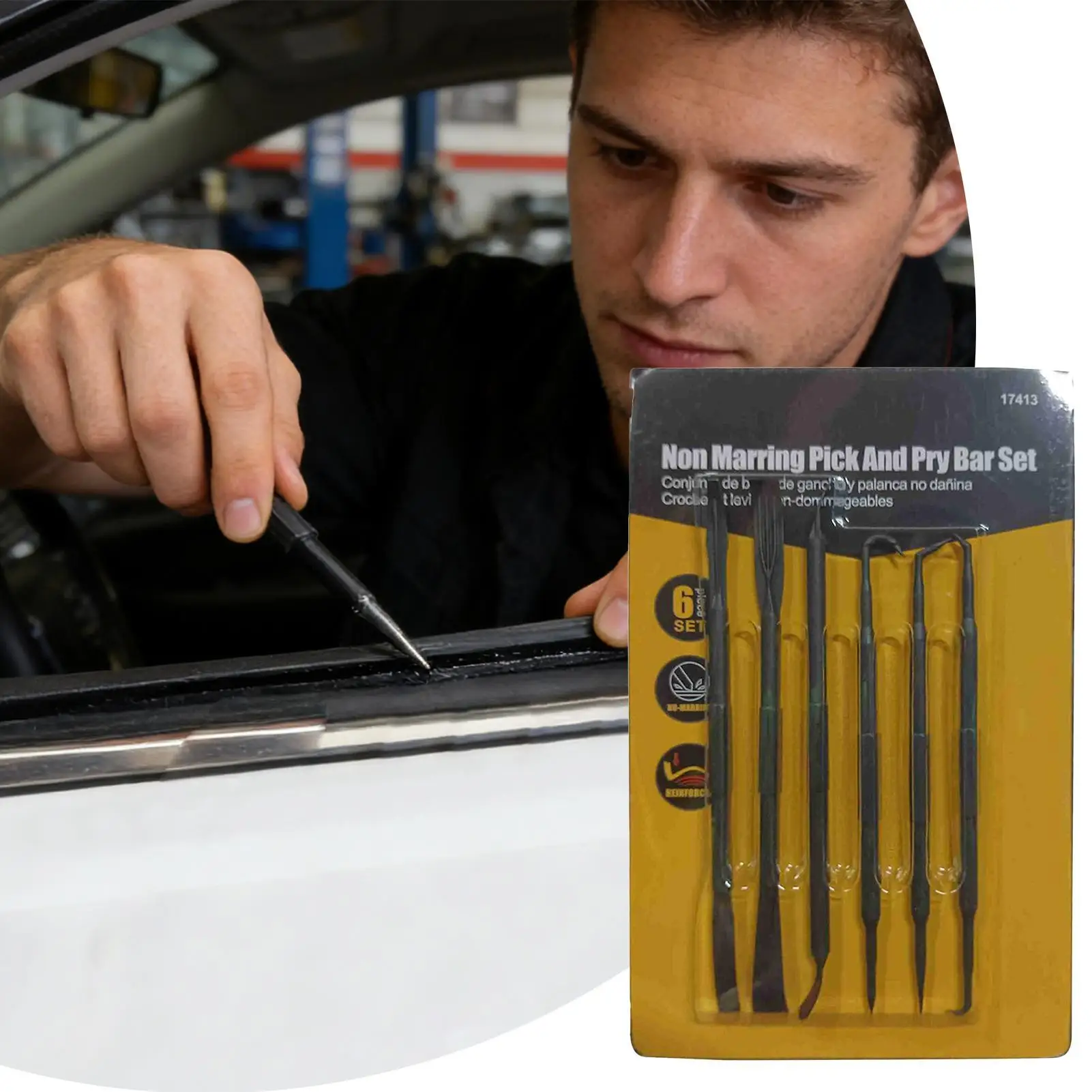 

Набор монтиров из 6 предметов, компактная эргономичная противоскользящая ручка, набор инструментов для автоматического снятия обшивки прицепа, грузовика, автомобильного седана, пикапа