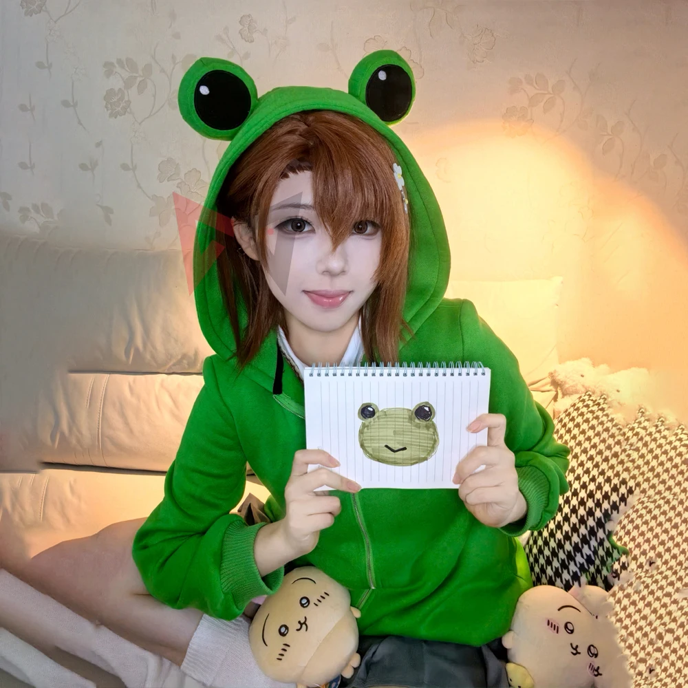 

New Misaka Mikoto Gekota Cosplay Costume Green Hoodies For Game Party Halloween Custom Made