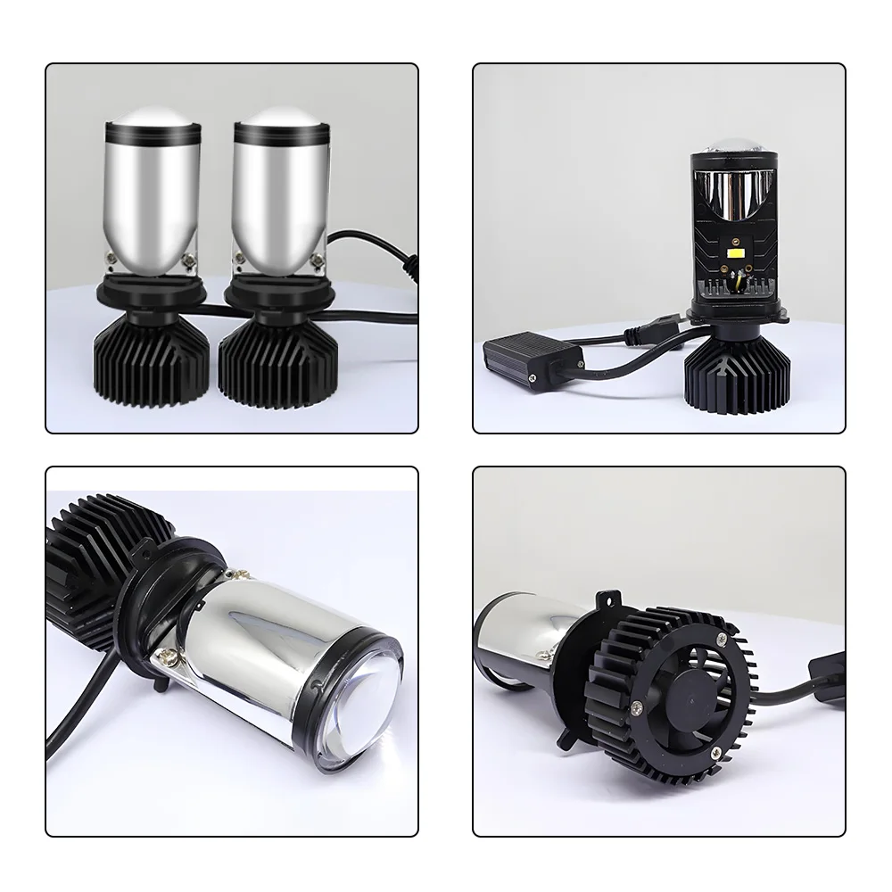 Y6 توربو مروحة H4 LED المصابيح الأمامية سيارة H4 جهاز عرض صغير عدسة 6000K السوبر مشرق 20000LM مرحبا لو شعاع لمبة LED أضواء سيارة ضوء مصباح