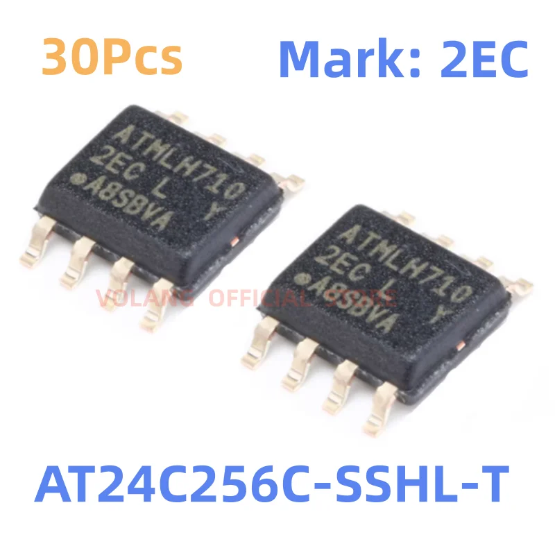 30Pcs  AT24C256C-SSHL-T 8-OP EEPROM  Chip 256KB SOP-8  2EC
