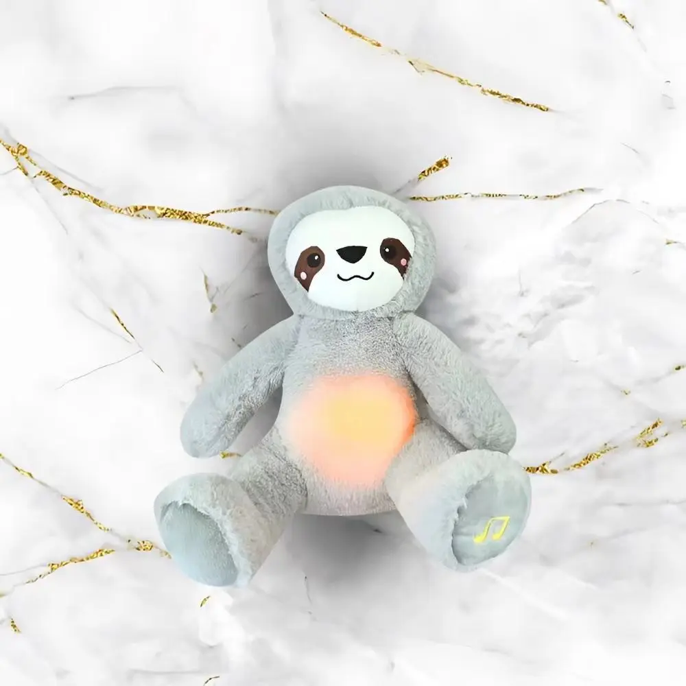 Muñeco de peluche con música y luz para bebé, muñeco de peluche suave y calmante para dormir, regalo para niños, novedad