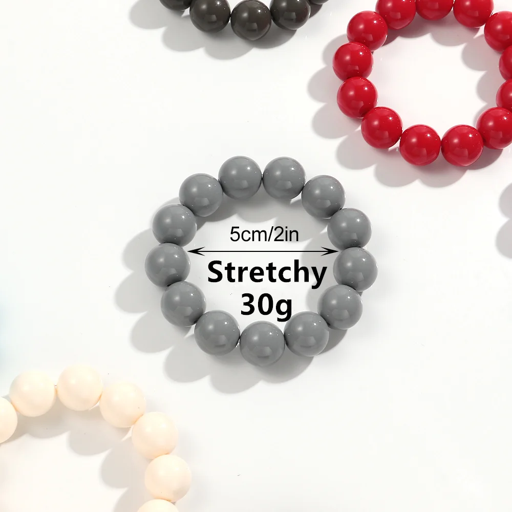 Böhmischer Trend, Acryl, bunte runde Perlen, Damen-Handarmbänder, Boho-Harz, stapelbare Perlen, dehnbares Armband, 2025, Schmuck, Geschenk – Detail 1