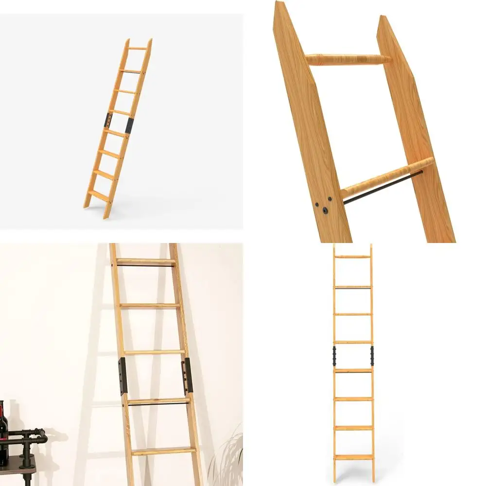 

Wooden Unassembled Ladder Kit for Library 8ft, 9ft, 10ft - Red Oak Material, Ideal for Guided Access