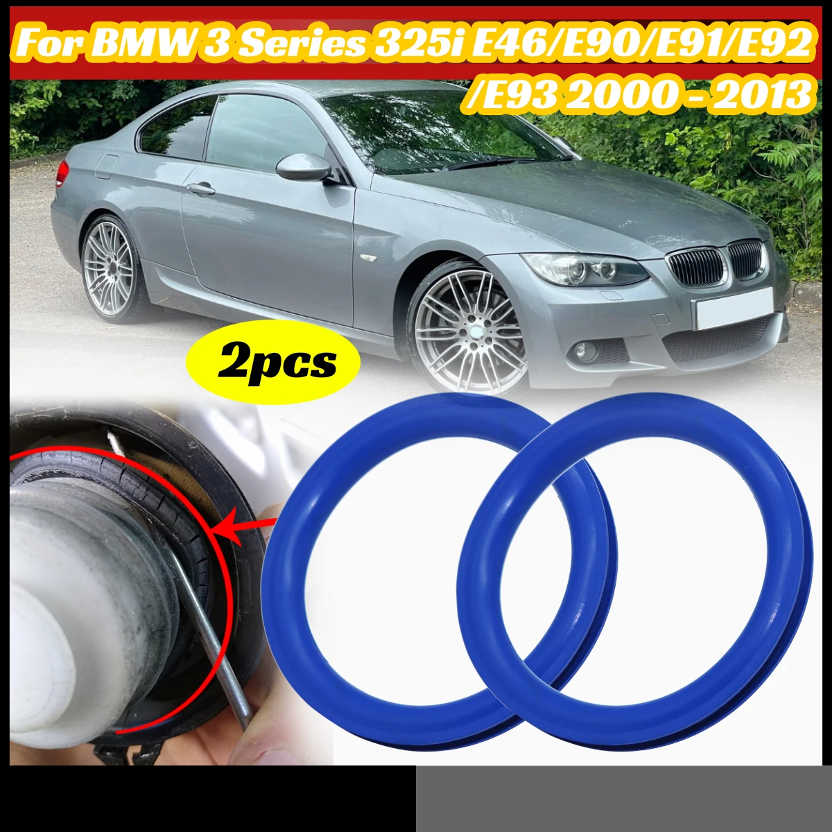 

2X Gas Cap Fuel Seal for BMW 3 Series 325i E46/E90/E91/E92/E93 00-13 Tank Cover Neck Repair O-ring Rubber Gasket Washer V Shape