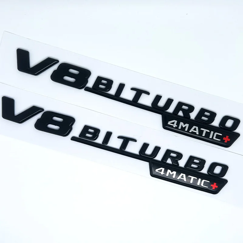 Insignia del emblema del guardabarros del coche V8 BITURBO 4MATIC para Mercedes AMG C63S W205 E63S W212 W213 S63 W222 GLC63 GLE6