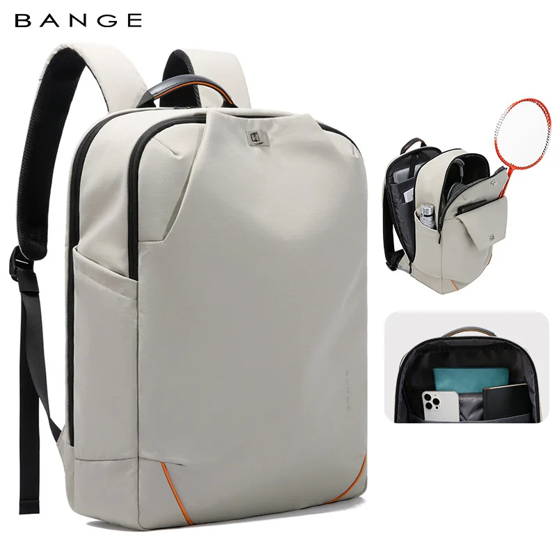

BANGE Casual Multi-Pockets Big Capacity Daily 15.6inch Laptop Light Waterproof For Business Trip Roomy Men Backpack