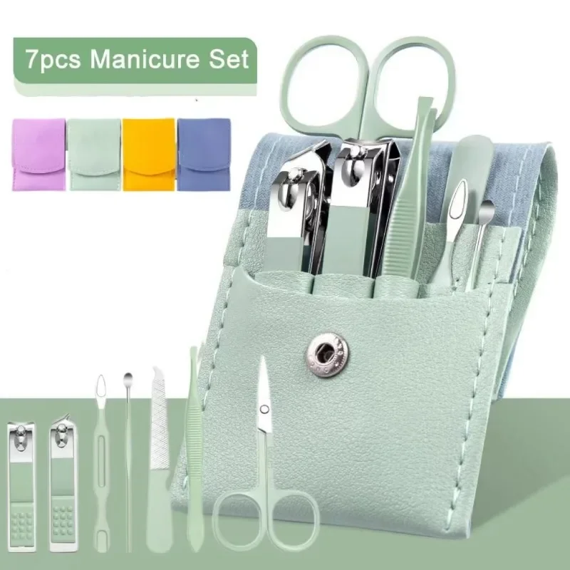 

Stainless Steel Nail Scissors Set Professional Pedicure Kit with Folding Bag Manicure Clipper Household Beauty Nail Art Tools