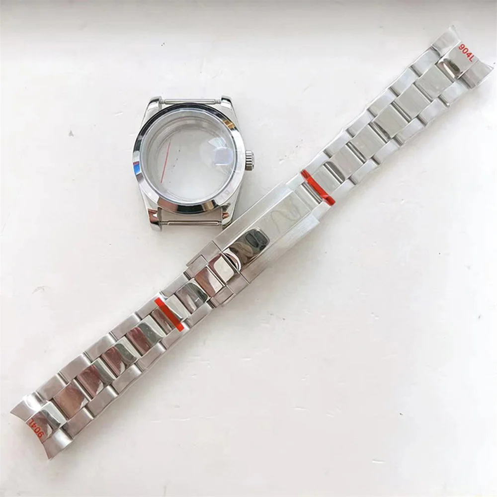 Watch Case 36mm Oyster Perpetual Sapphire Glass Stainless Steel NH35 Watch Bracelet for NH36/4R Movement Watches