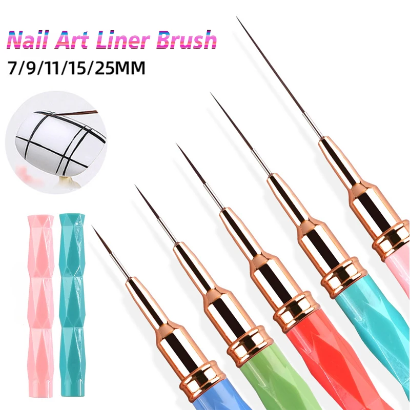 

5Pcs Colorful Nail Art Liner Painting Brushes Ultra-thin Line Drawing Tool 7/9/11/15/25mm Details Manicure Nail Liners Pen Tool