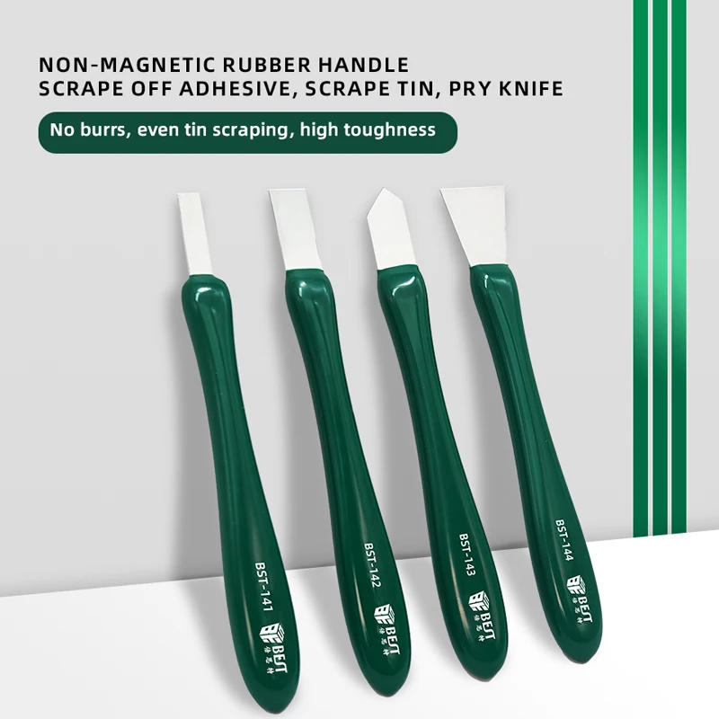 BST  Non-magnetic Solder Paste Scraper for Motherboard CPU IC Chip Disassembly Blades Stainless Steel 0.2MM Pry Opening Tool
