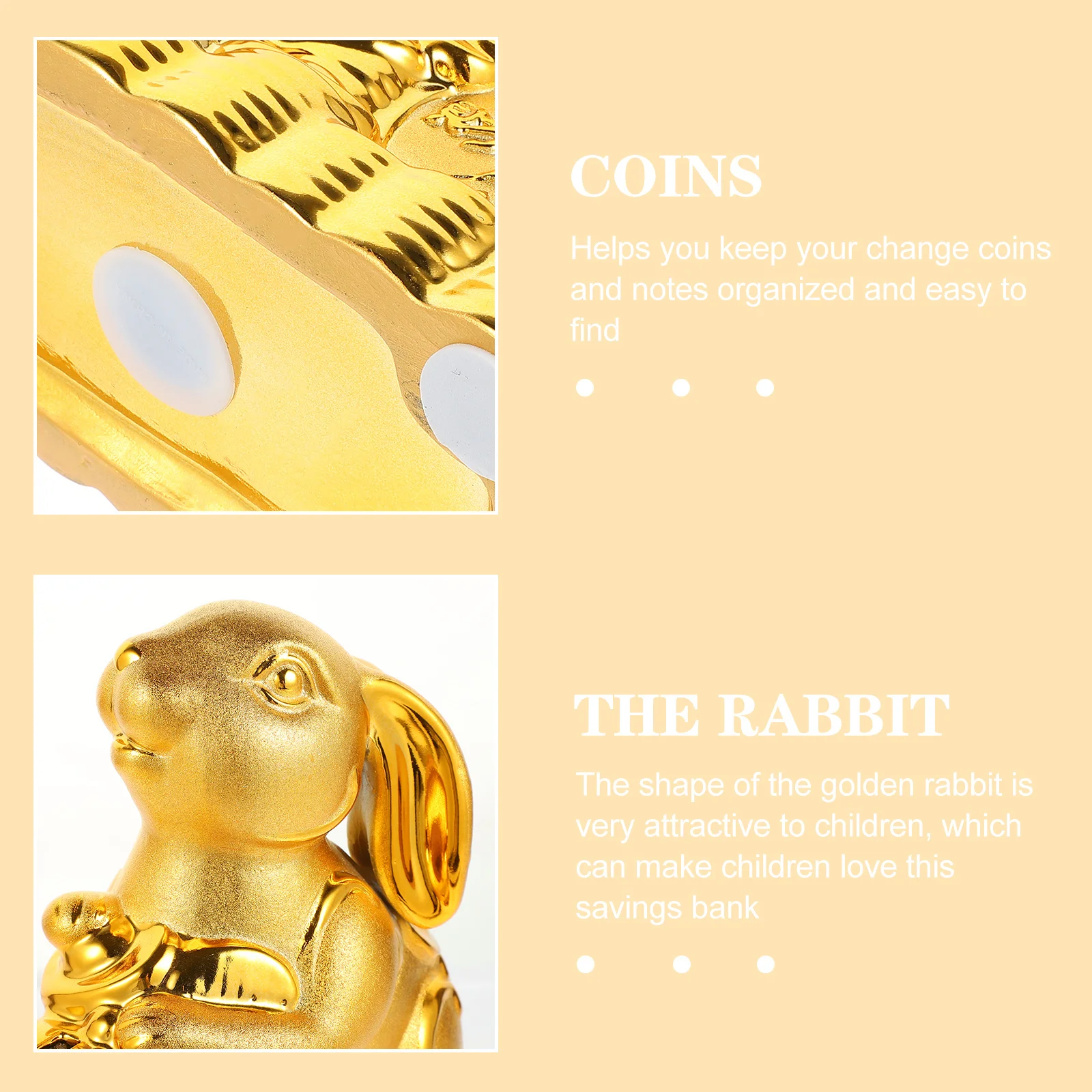 

Zodiac Rabbit Shaped Piggy Bank Decorative Coin Jar Kids Money Storage Box Cartoon Bunny Saving Pot Gift Bunny Decor