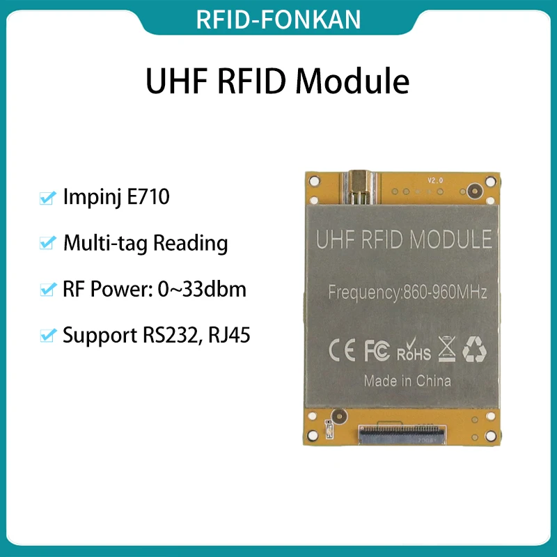 E710 Long Range UHF RFID Reader Module and Development Kit RS232, RJ45(TCP/IP) UHF RFID Reader Module with 1 Antenna Port