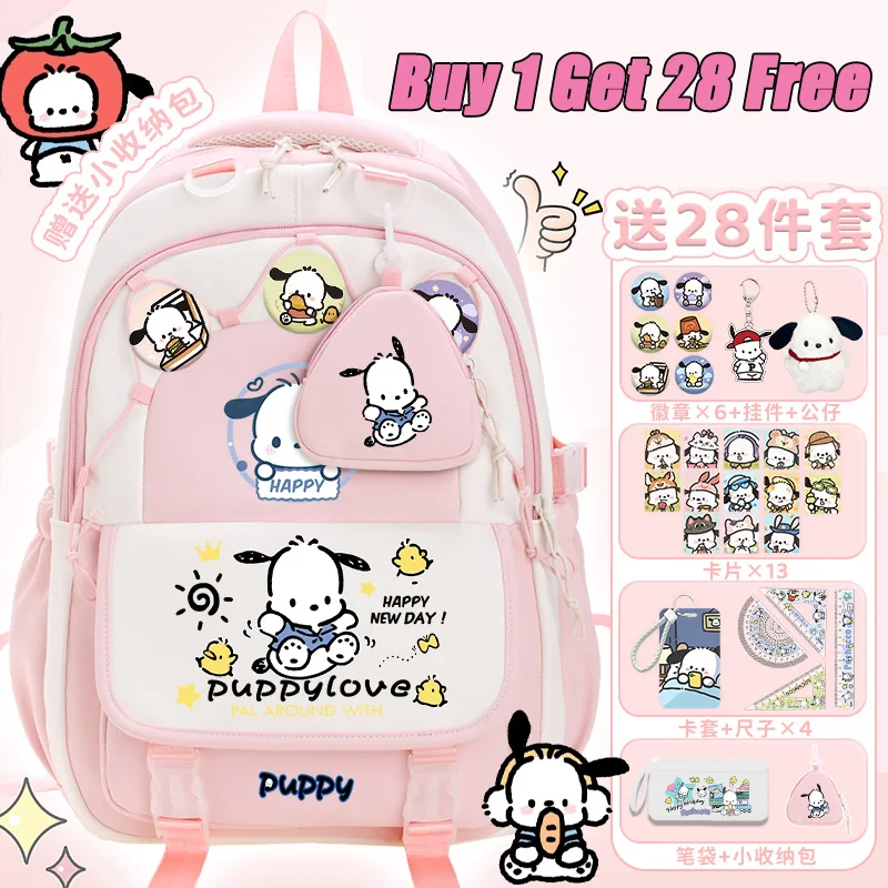 

Sanrio Backpack 2025 New Pachydog Cute Women's Backpack School Backpack Large Capacity Lightweight Teenage Luxury School Bag