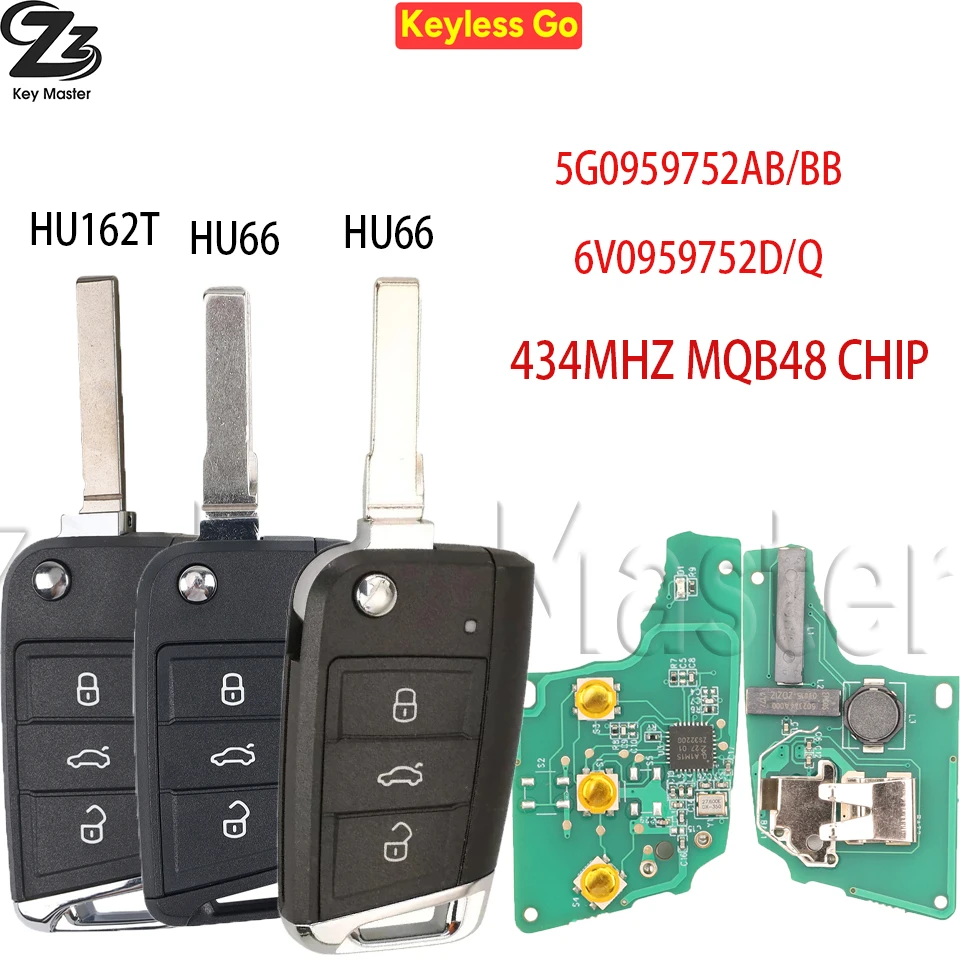 

Zz 5G0 959 752BC M AB AD ETC MQB48 Chip Smart Key Keyless GO For VW Volkswagen Golf 7 MK7 Tiguan Touran Polo Skoda Seat