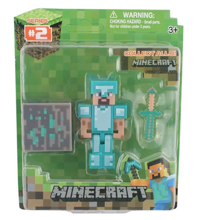 لعبة مجسمة لشخصية الحركة من ماين كرافت ستيف أليكس زومبي فيلجر أنيمي MC لعبة ألغاز تجميع دمية نموذج سلاح صغير هدايا للأطفال