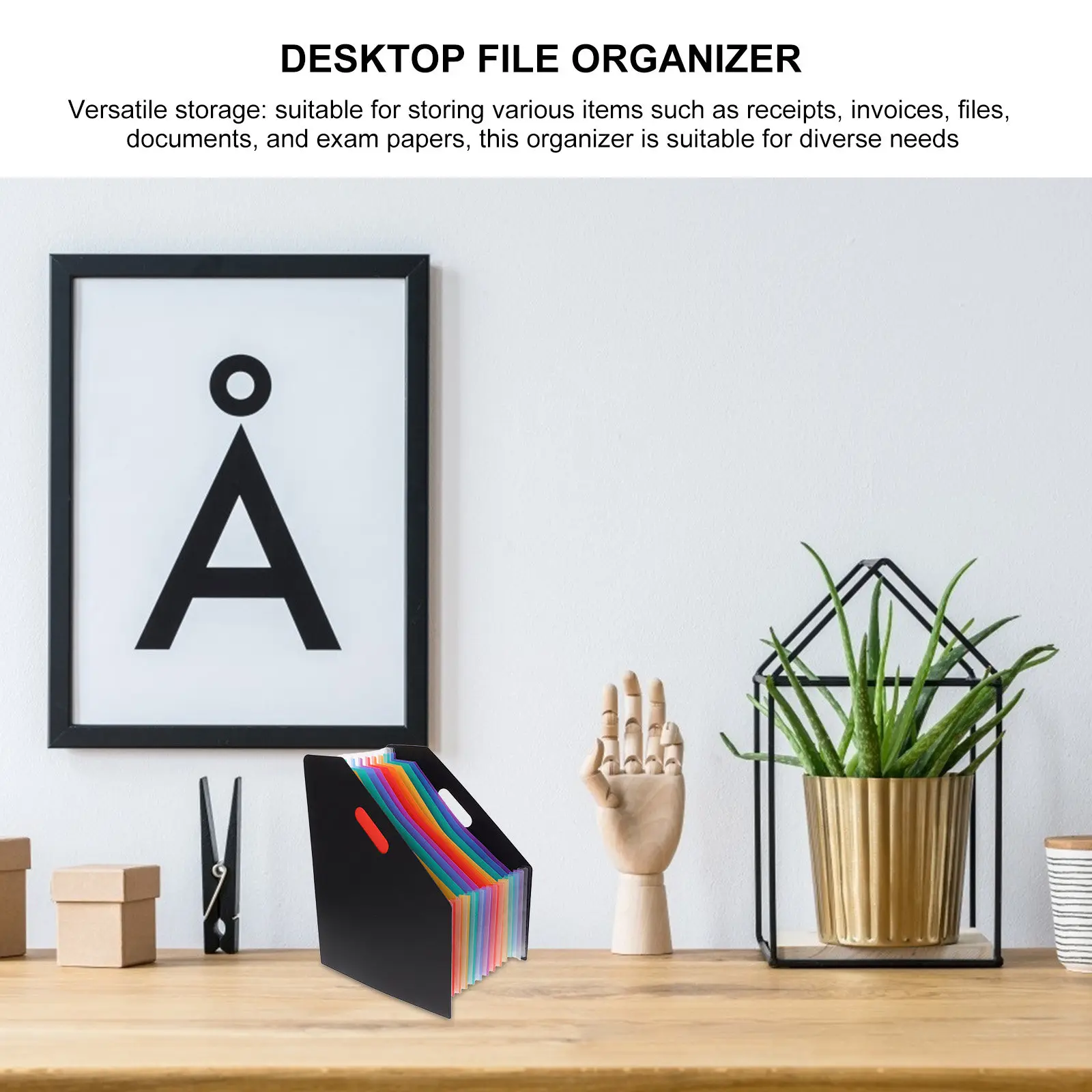 Vertical Accordion File Folder Large Capacity Colorful Inner Pages Office Paper Organizer Expanding Document File Organizer