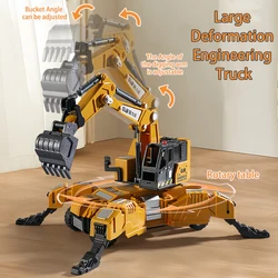 Engineering Inertial Vehicle Transformable Crane Excavator Toy Vehicle Car Tractor Model Diecast Alloy+Plastic for Children Gift