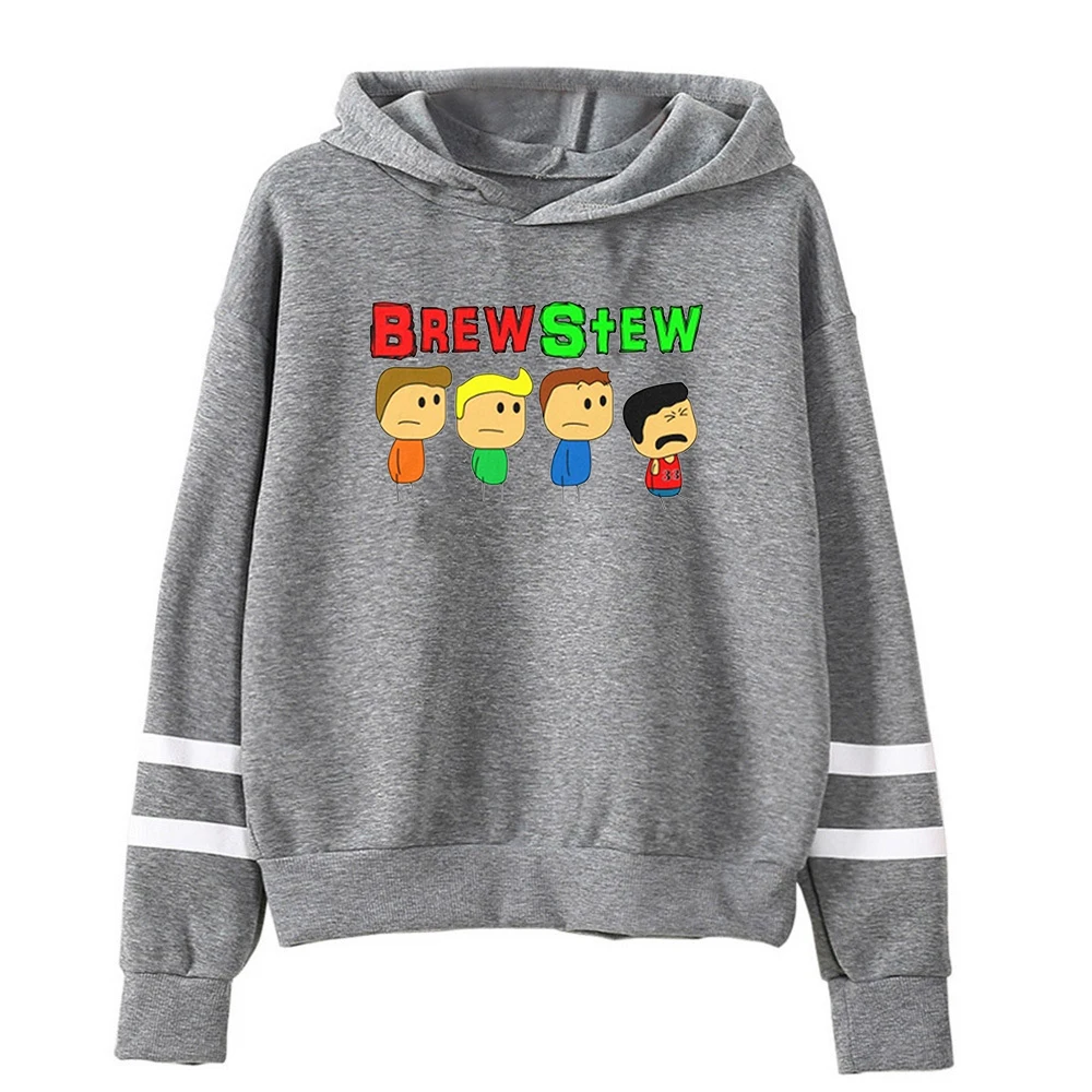 Brewstew Merch bluza z kapturem Unisex bez kieszeni poręcze z rękawem Streetwear damska męska bluza Youtuber śmieszne ubrania